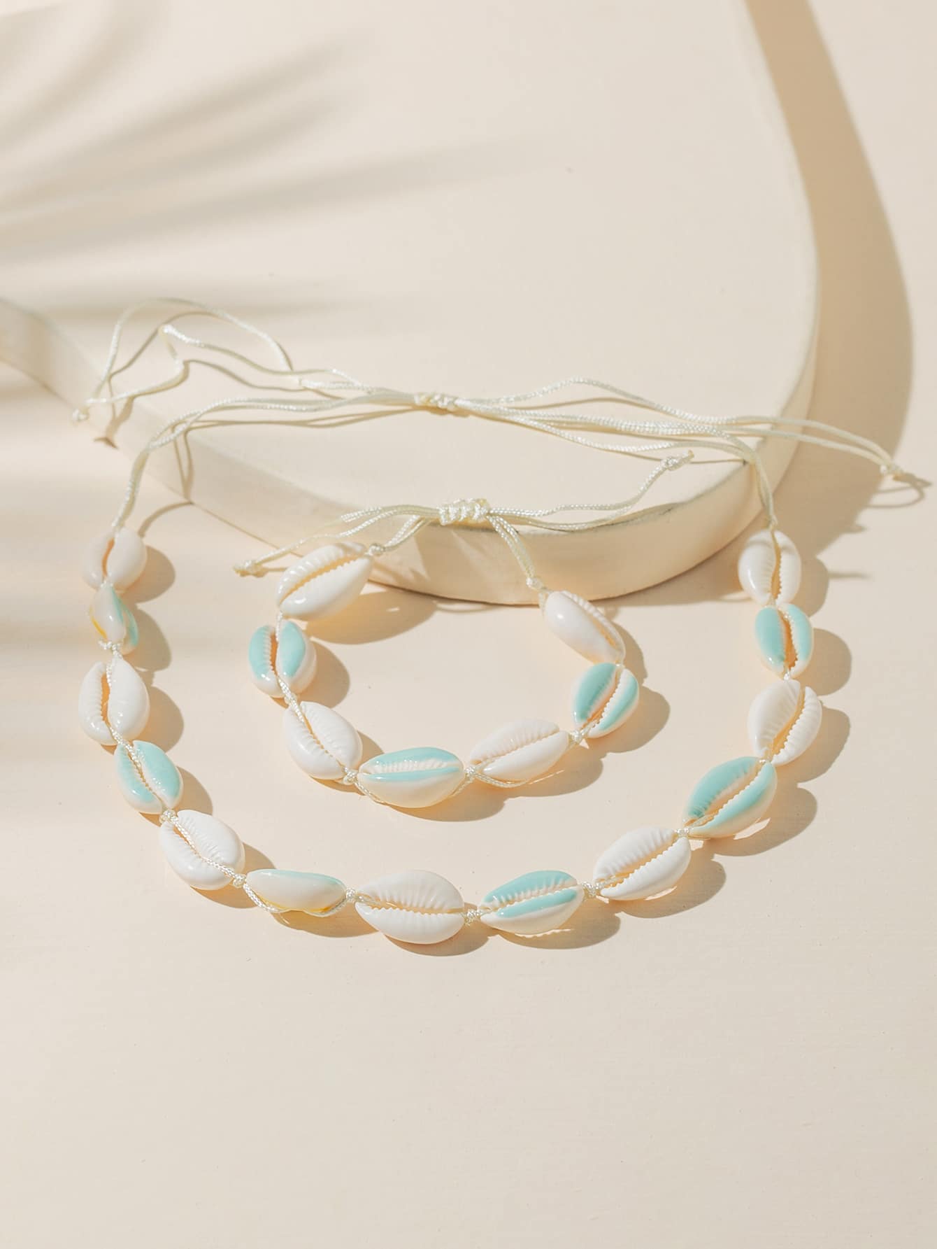 Shell Decor Necklace Bracelet