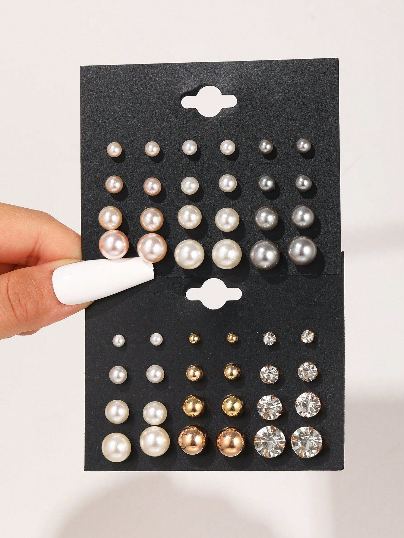 12pairs Cubic Zirconia Decor Stud Earrings