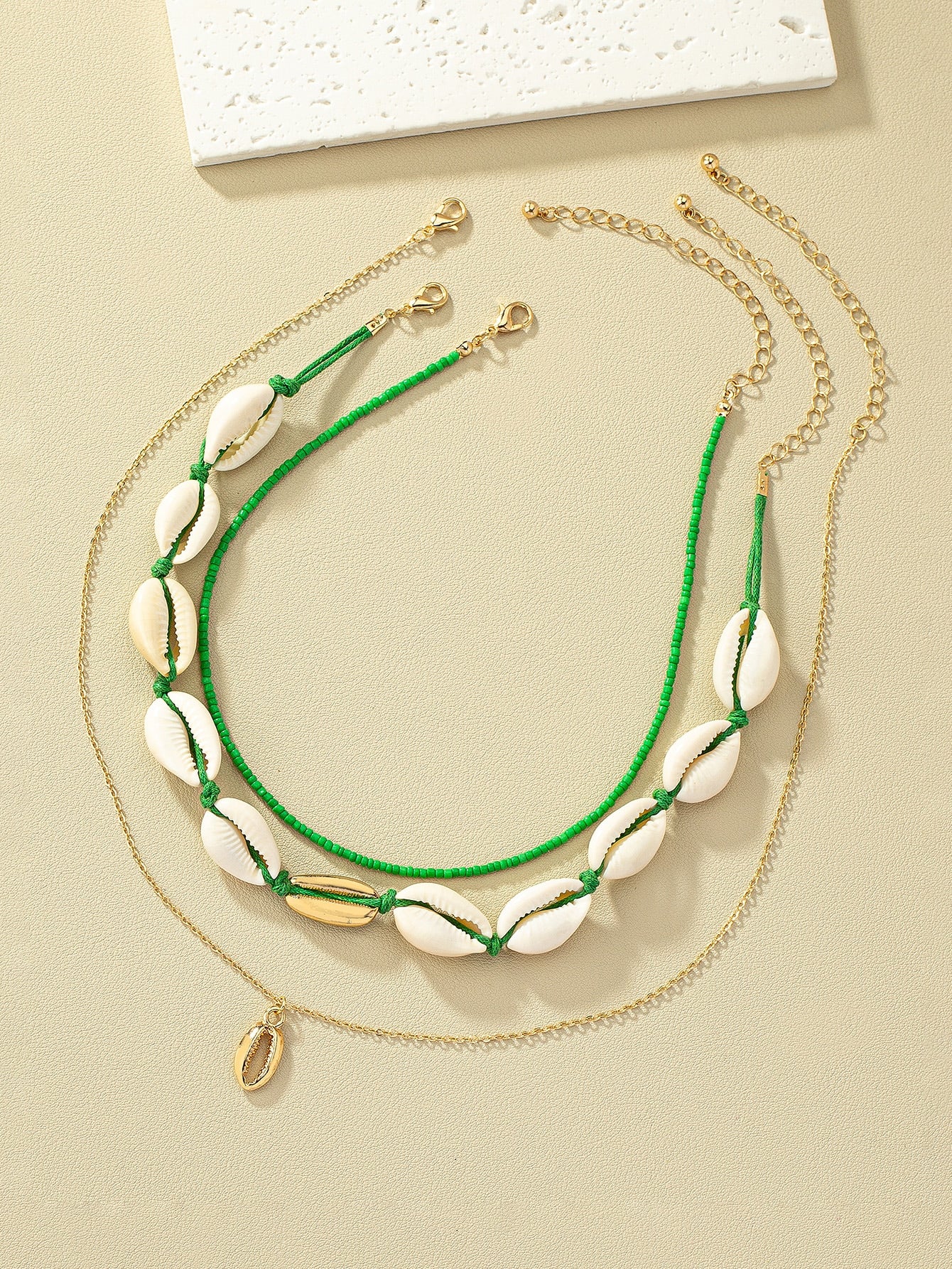 3pcs Shell Decor Necklace