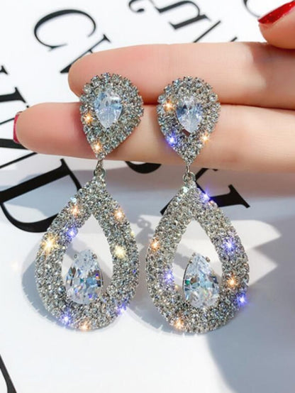 Rhinestone Water Drop Earrings