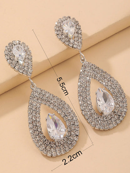 Rhinestone Water Drop Earrings