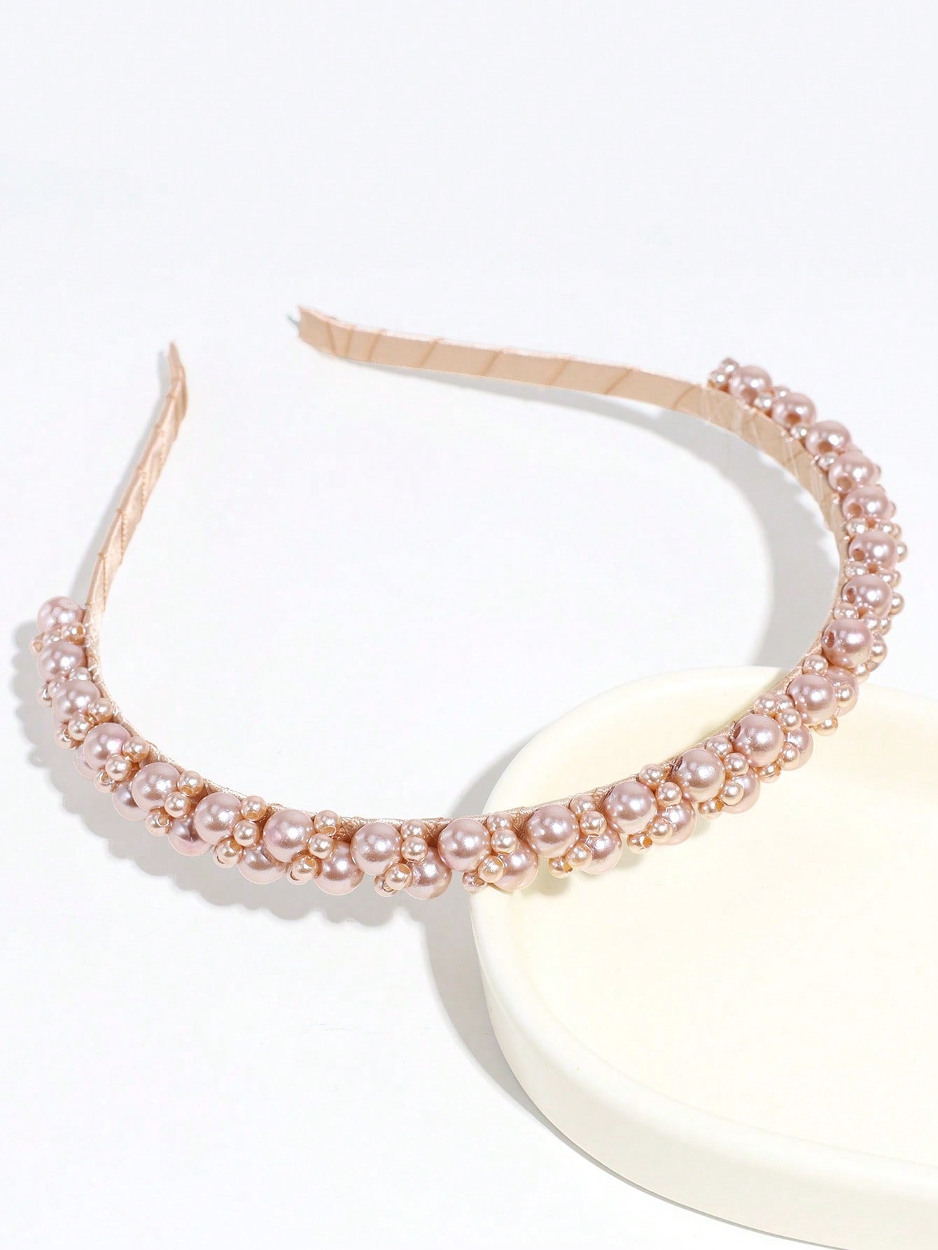 1pc Faux Pearl Decor Headband