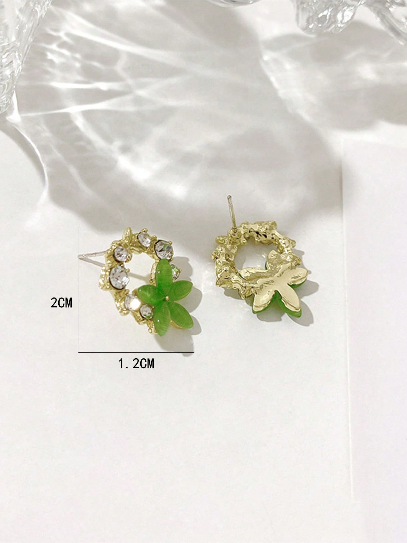 Rhinestone Flower Decor Stud Earrings