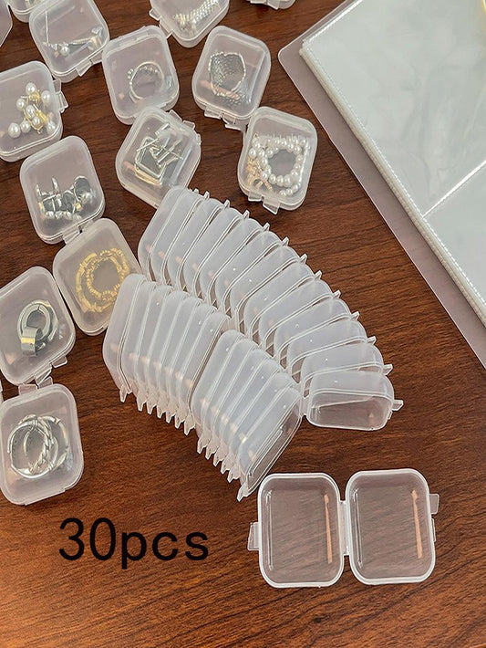 30pcs Clear Jewelry Storage Box Mini Clear Jewelry Storage Box Multifunctional Portable