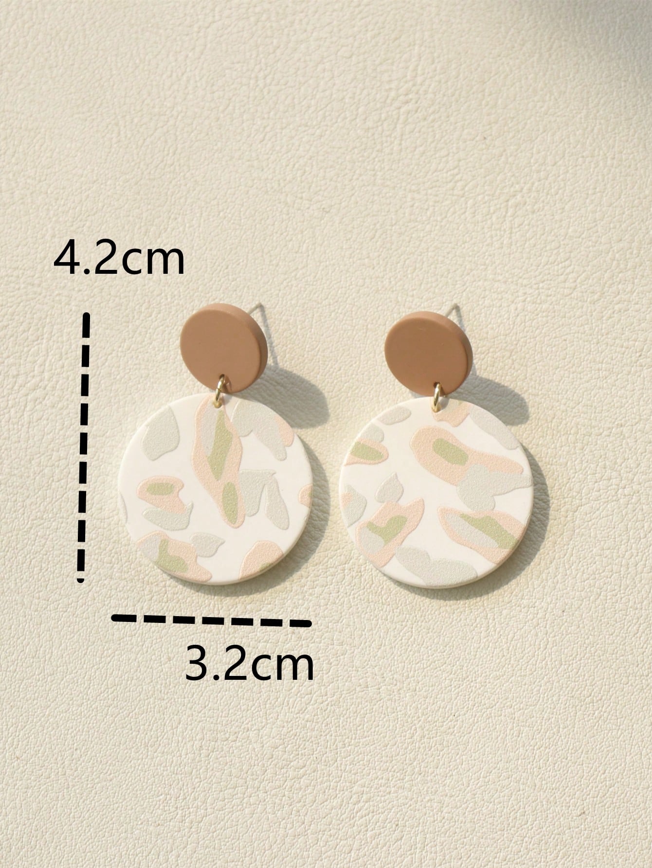 1pair Fashionable Color Block Round Drop Earrings