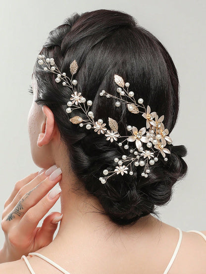 Blooms of Elegance: Flower Headband for Bride