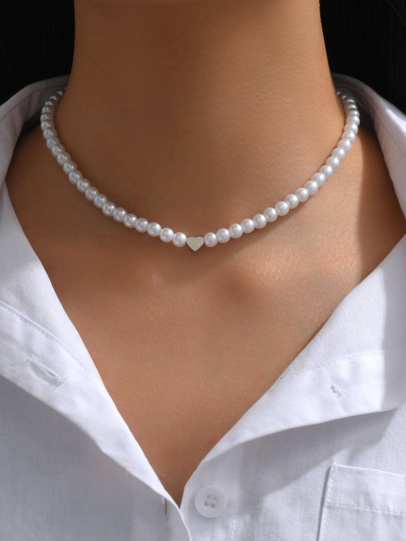 Pearl Heartbeat Pendant Necklace