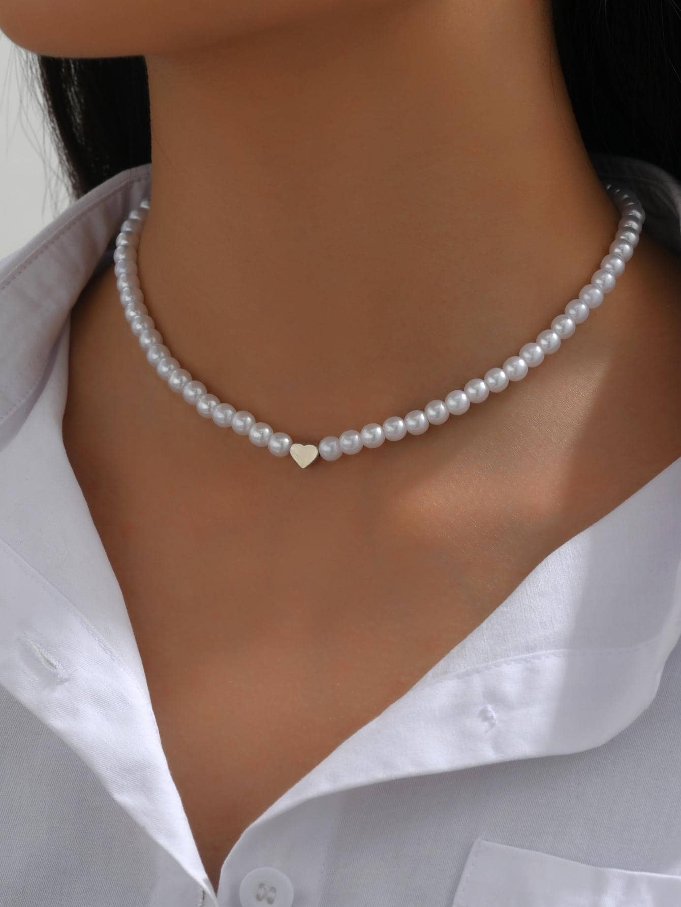 Pearl Heartbeat Pendant Necklace