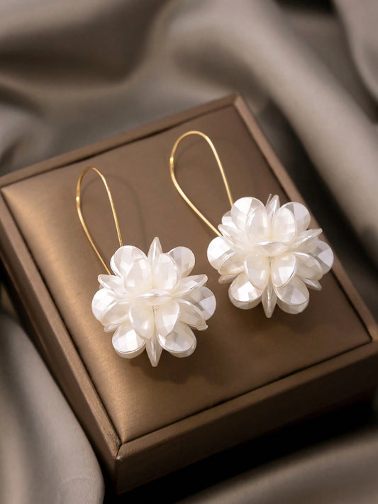 Flower Decor Drop Earrings