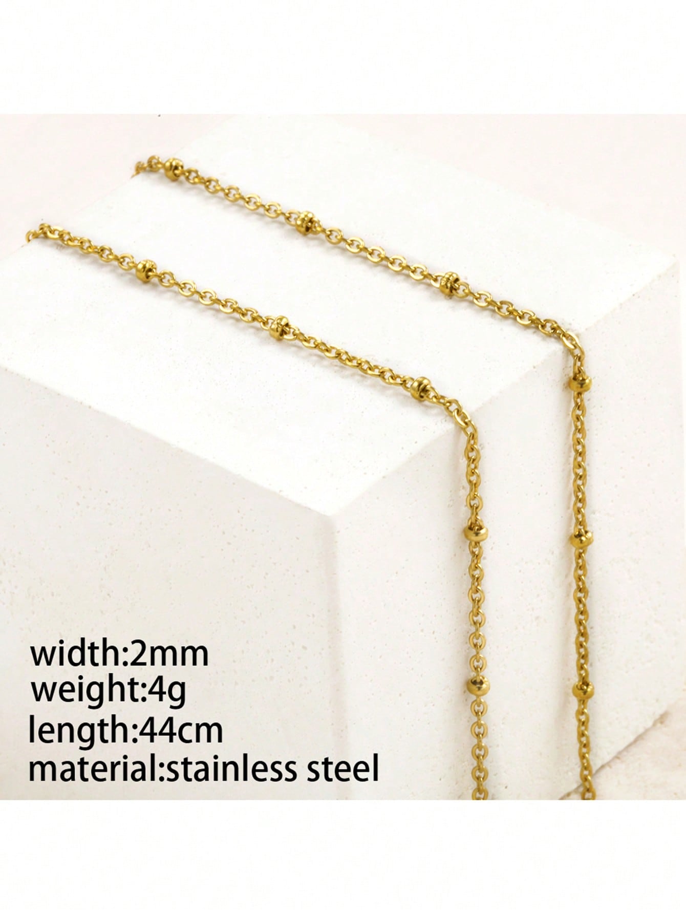 1pc Stainless Steel Flat Snake Bone Chain Choker For Women