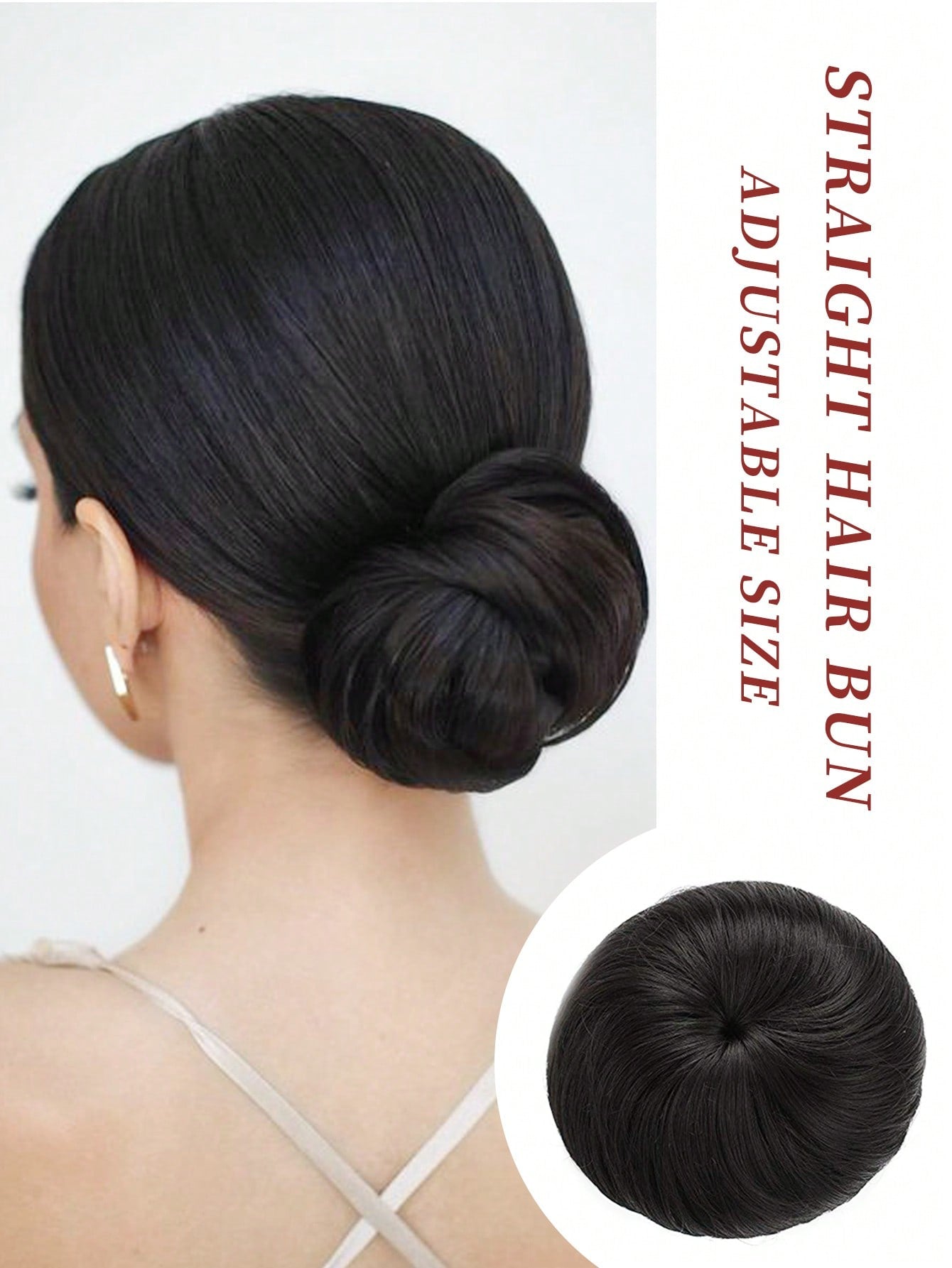 Short Straight Synthetic Hair Bun With Elastic Drawstring