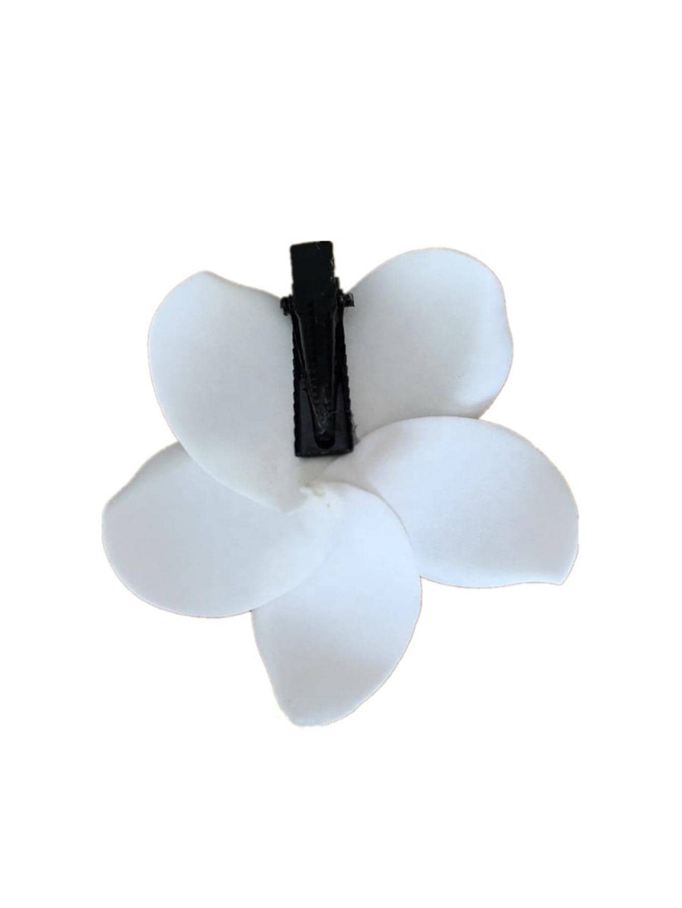 White Yellow Flower Decor Alligator Hair Clips