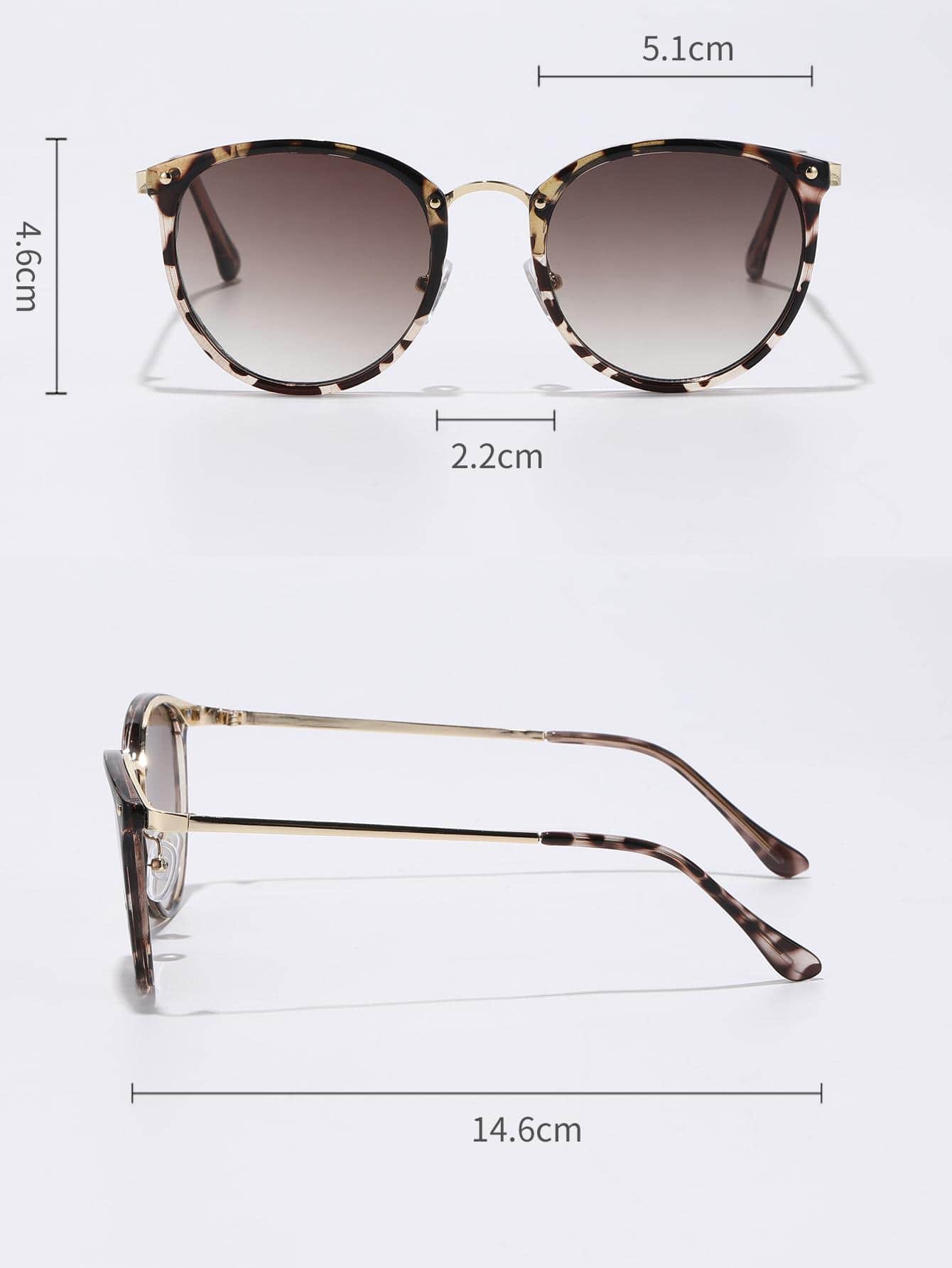 Trendy Tortoiseshell Round Frame Sunglasses