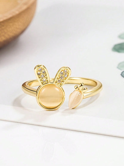 Rhinestone Butterfly Design Cuff Ring