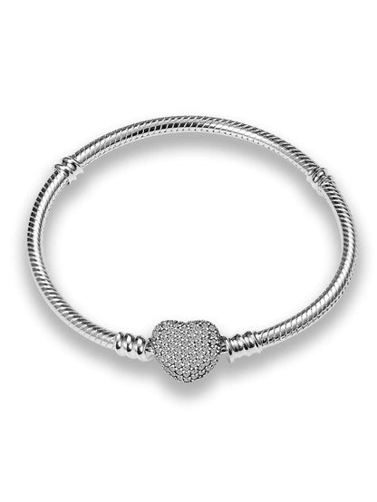 1pc Cubic Zirconia Heart Decor Bangle