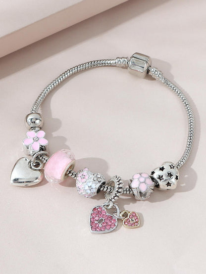 Y2K Heartthrob Rhinestone Charm Bracelet