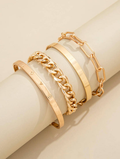 4pcs/set Minimalist Chain Bracelet