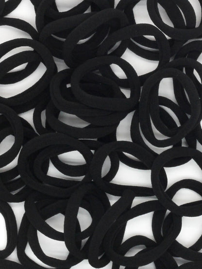 50pcs Women Solid Black Hair Ties