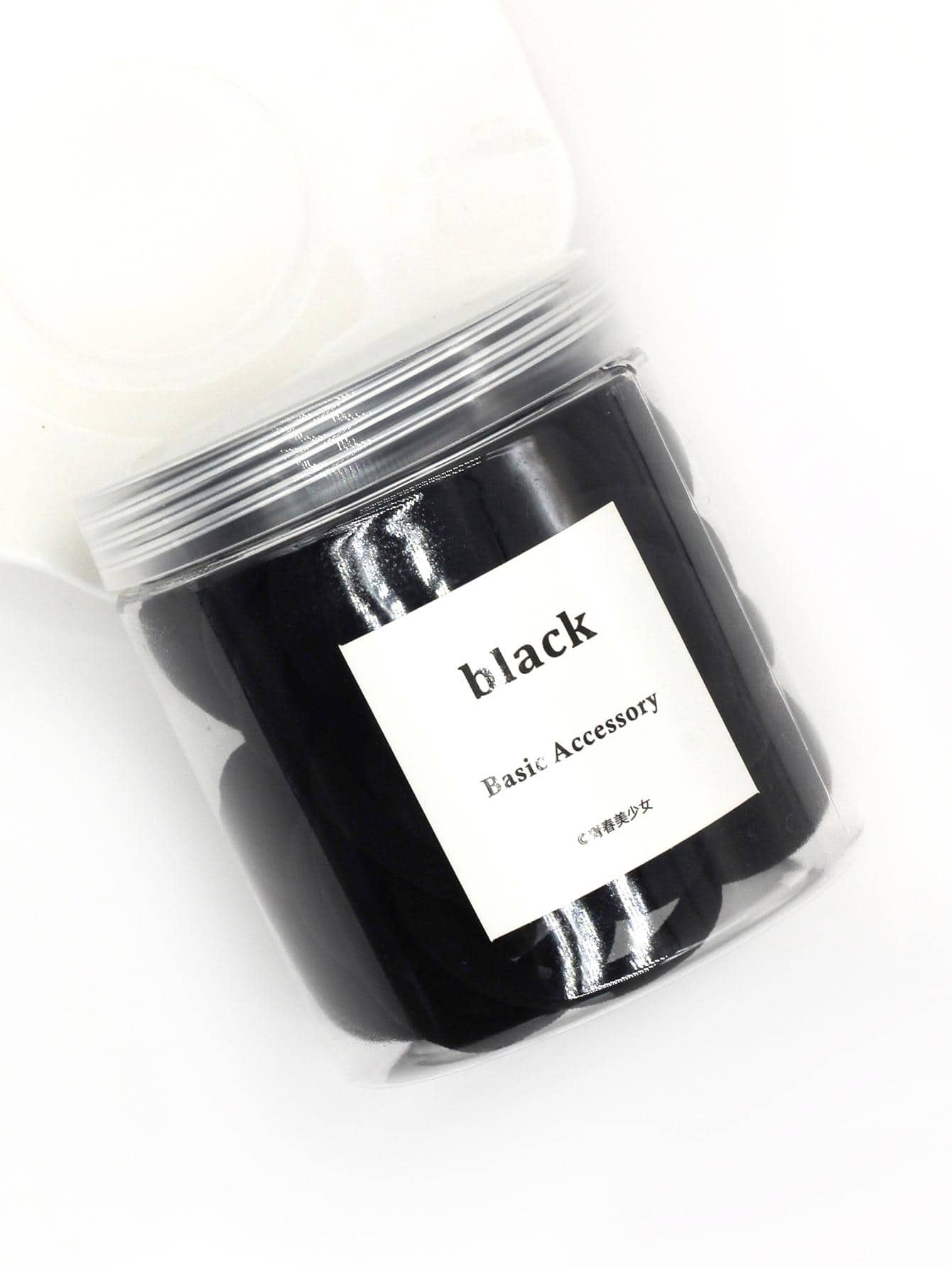 50pcs Women Solid Black Hair Ties