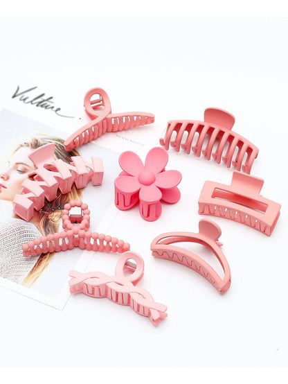 8pcs Flower & Wavy Design Hair Claw