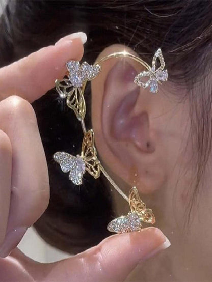 1pc Rhinestone Butterfly Decor Ear Wrap