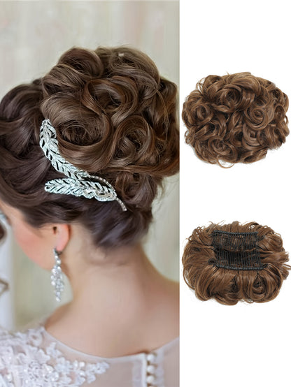 Claw Clip Messy Bun Hair Wavy Curly Hair Bun Clip in Claw Chignon Ponytail Hair