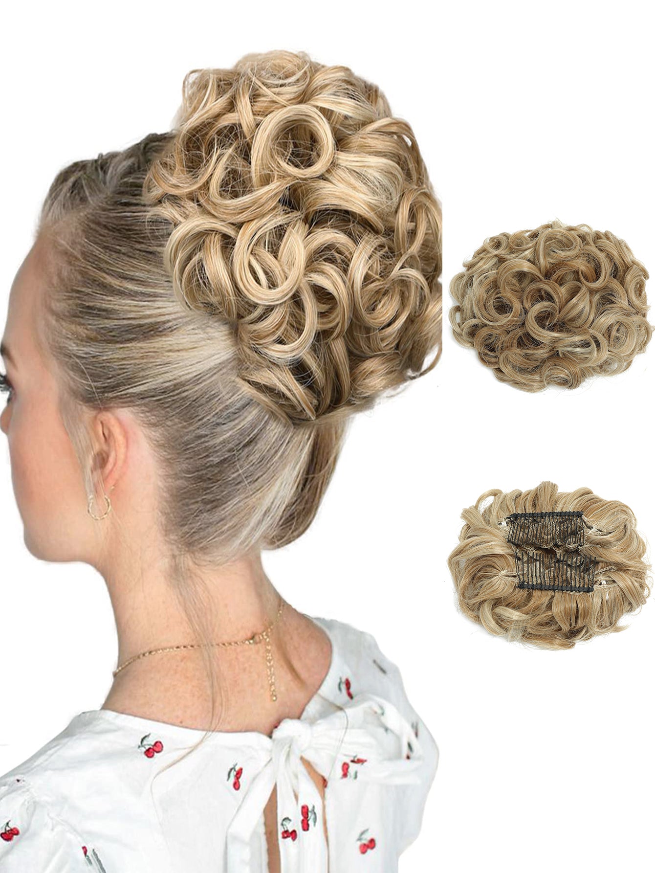 Claw Clip Messy Bun Hair Wavy Curly Hair Bun Clip in Claw Chignon Ponytail Hair