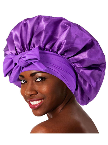 Adjustable Double Layer Silk Satin Hair Bonnet