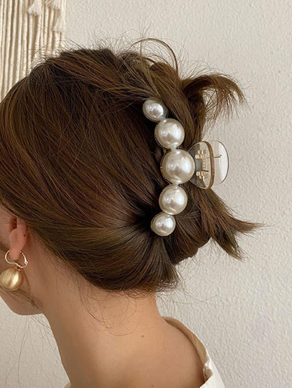 Faux Pearl Decor Hair Claw