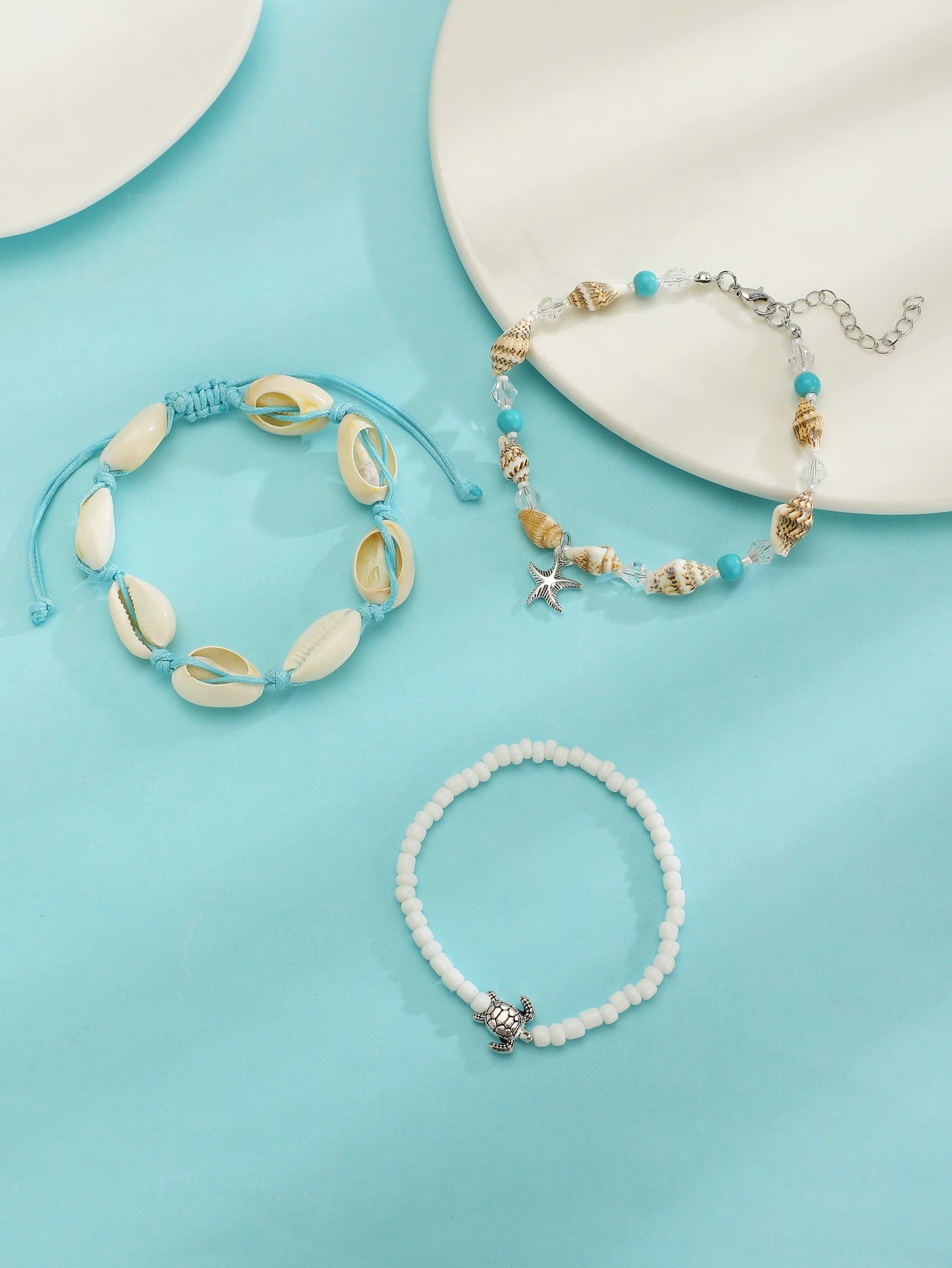 Ocean Style Beaded Bracelet Set