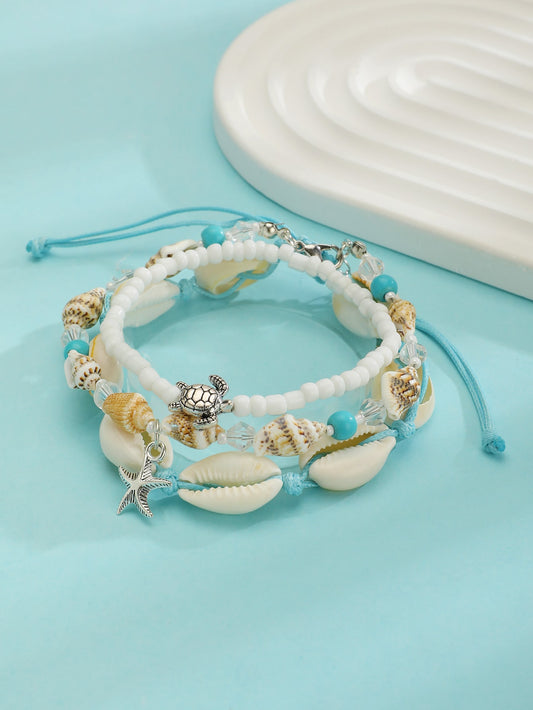 Ocean Style Beaded Bracelet Set