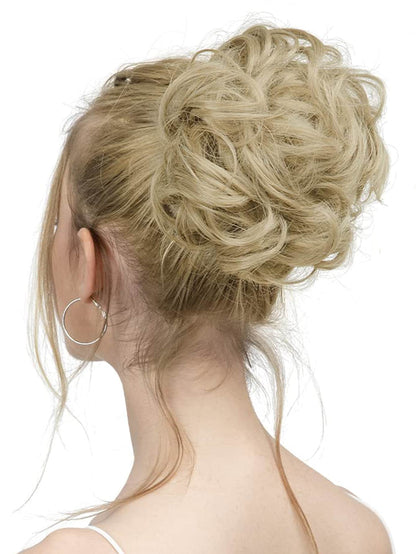 6 "Messy Bun Hair Curls Synthetic Wavy Bun Ponytail