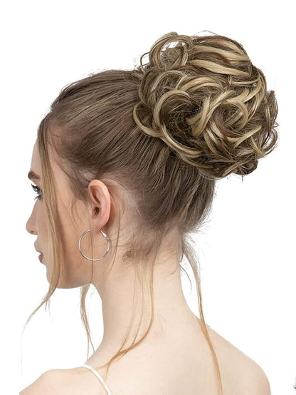 6 "Messy Bun Hair Curls Synthetic Wavy Bun Ponytail