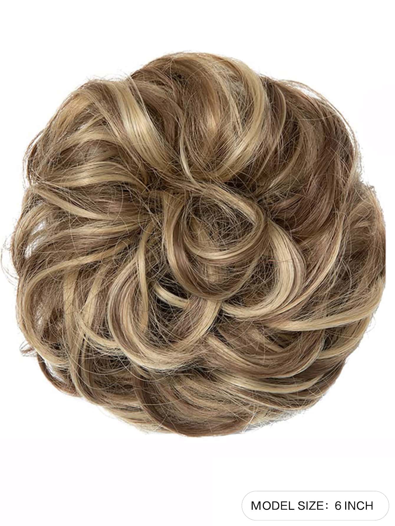 6 "Messy Bun Hair Curls Synthetic Wavy Bun Ponytail