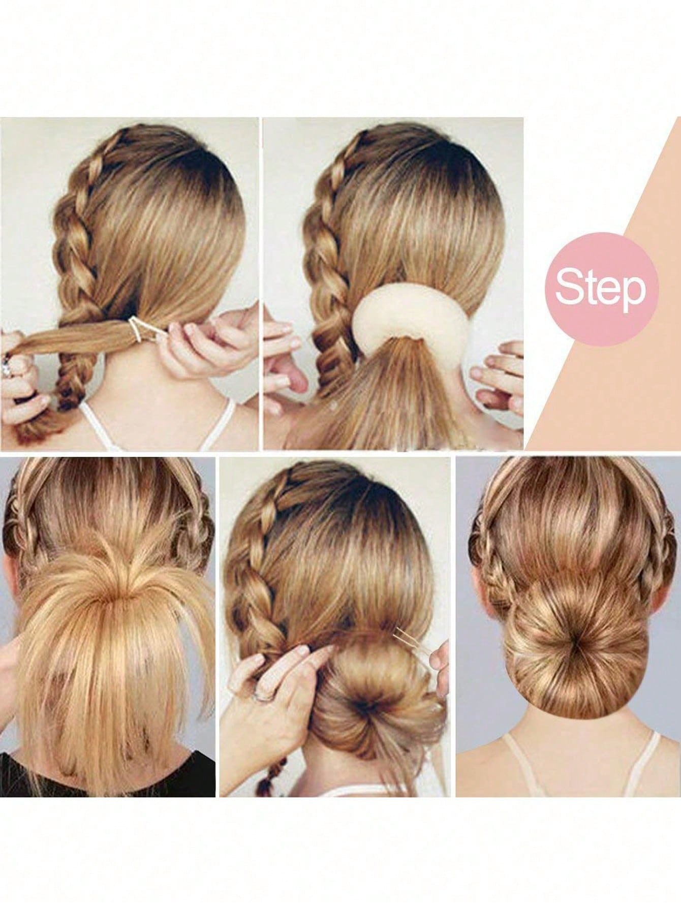 Hair Bun Maker Kit 4pcs Donut Bun Maker 1 Large 2 Medium And 1 Small 6pcs Elastic Hair Ties 20pcs Hair Bobby Pins Black