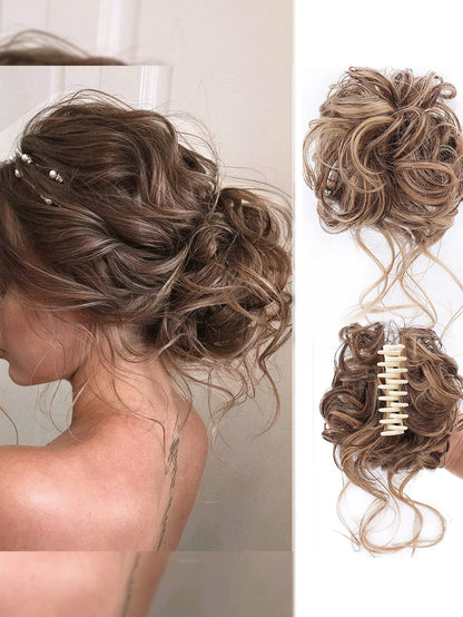 Messy Bun Hairpieces Curly Wavy Synthetic Hair Scrunchies Extensions