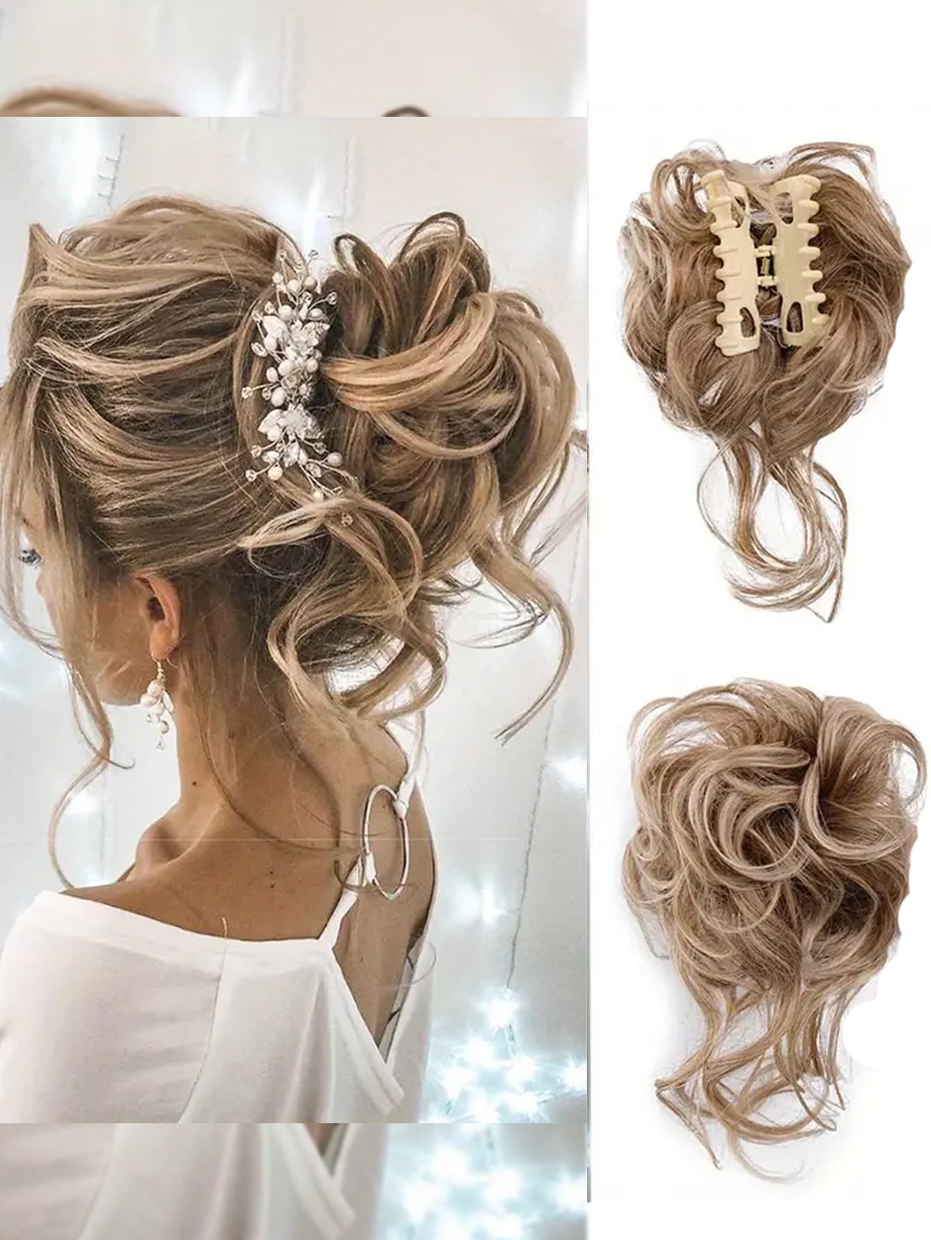 Messy Bun Hairpieces Curly Wavy Synthetic Hair Scrunchies Extensions