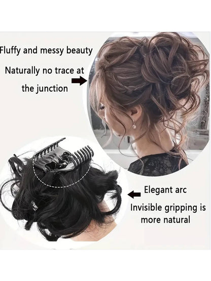 Messy Bun Hairpieces Curly Wavy Synthetic Hair Scrunchies Extensions