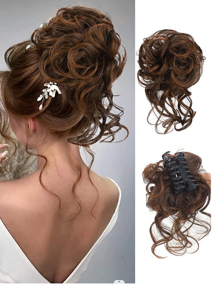 Messy Bun Hairpieces Curly Wavy Synthetic Hair Scrunchies Extensions