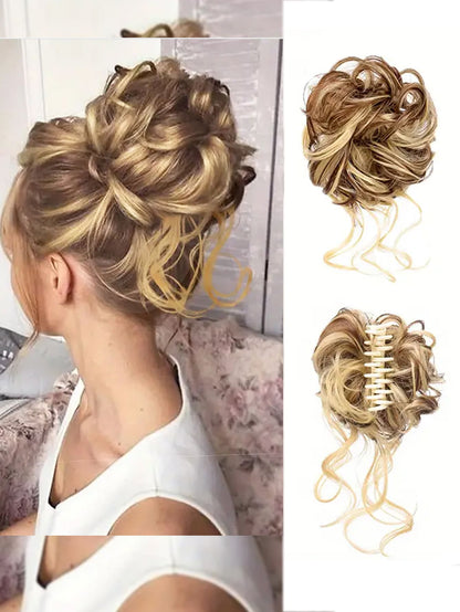 Messy Bun Hairpieces Curly Wavy Synthetic Hair Scrunchies Extensions