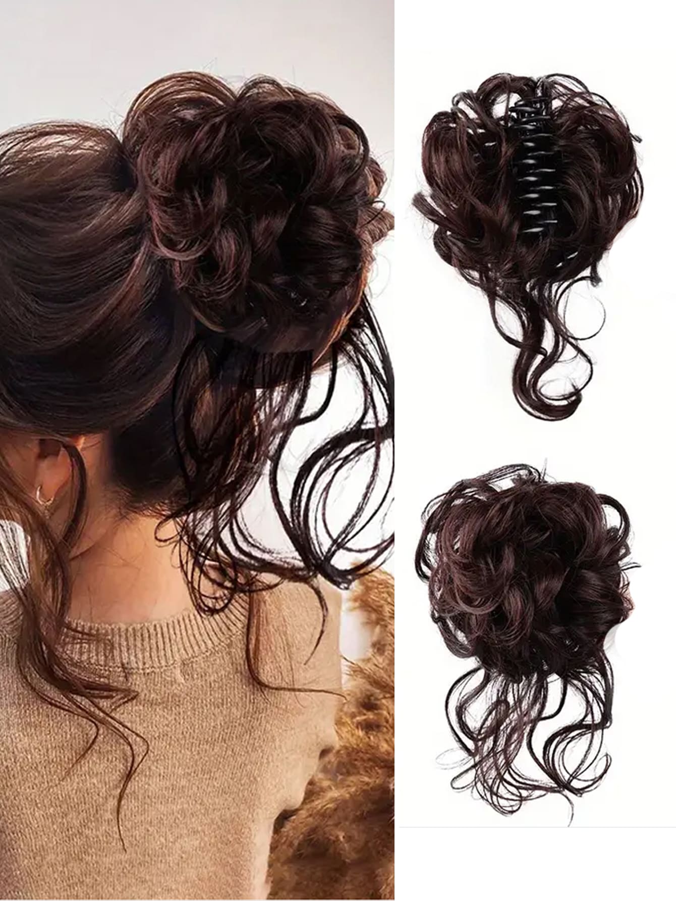 Messy Bun Hairpieces Curly Wavy Synthetic Hair Scrunchies Extensions