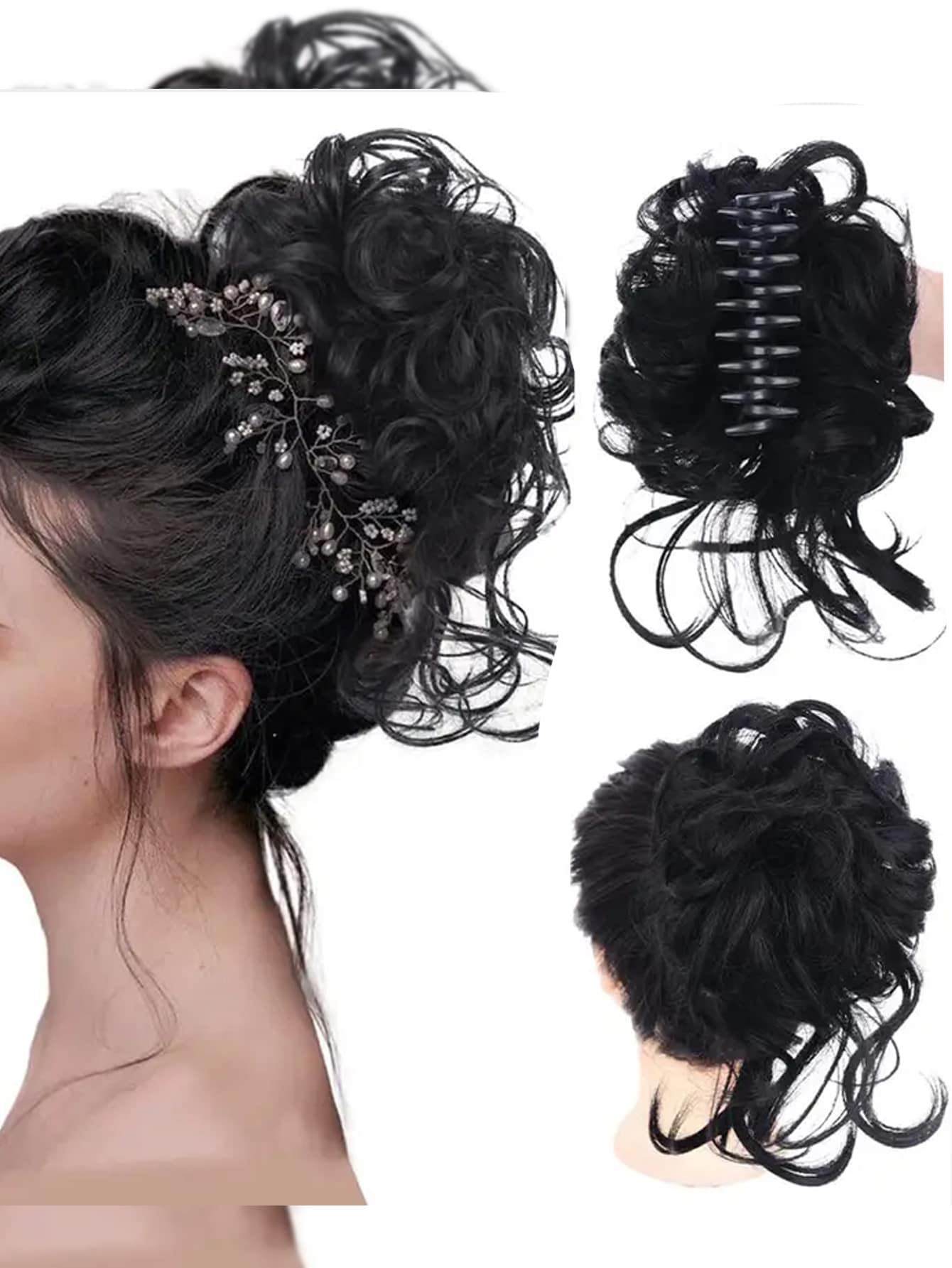 Messy Bun Hairpieces Curly Wavy Synthetic Hair Scrunchies Extensions