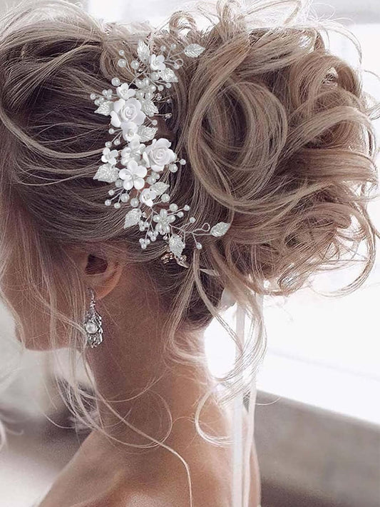 Blooms of Elegance: Flower Headband for Bride