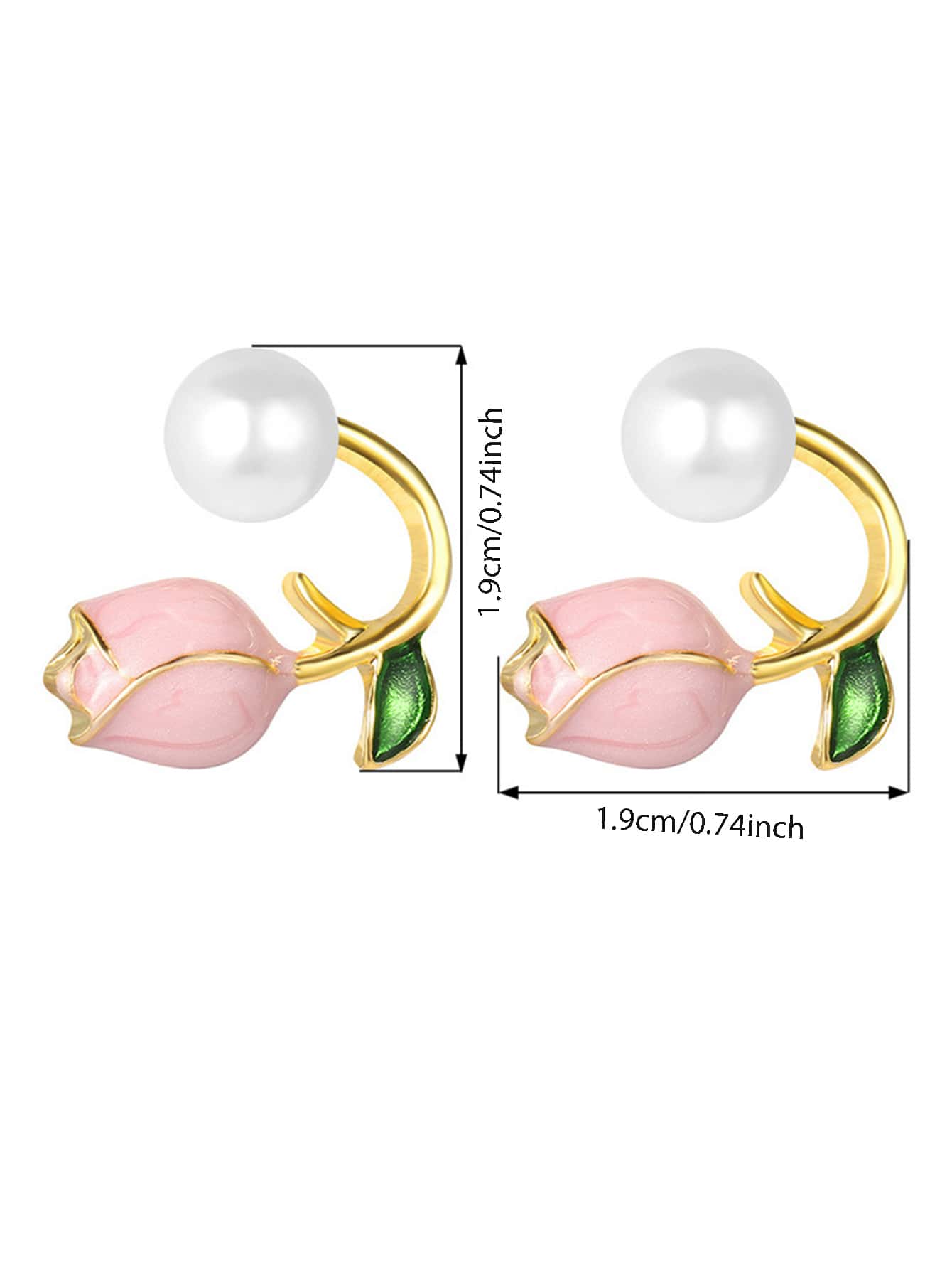 1pair Tulip Pearl Stud Earrings