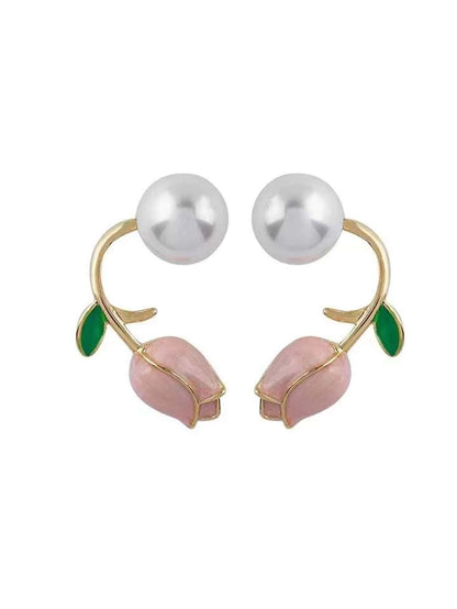 1pair Tulip Pearl Stud Earrings