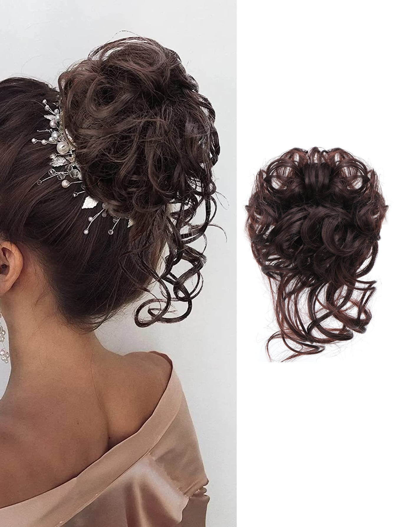 Natural Curly Synthetic Hair Updo