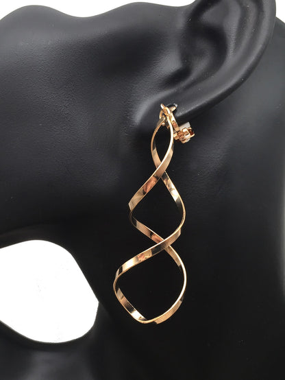 1pair Spiral & Bent Wave Curve Design Unique & Airy Earrings