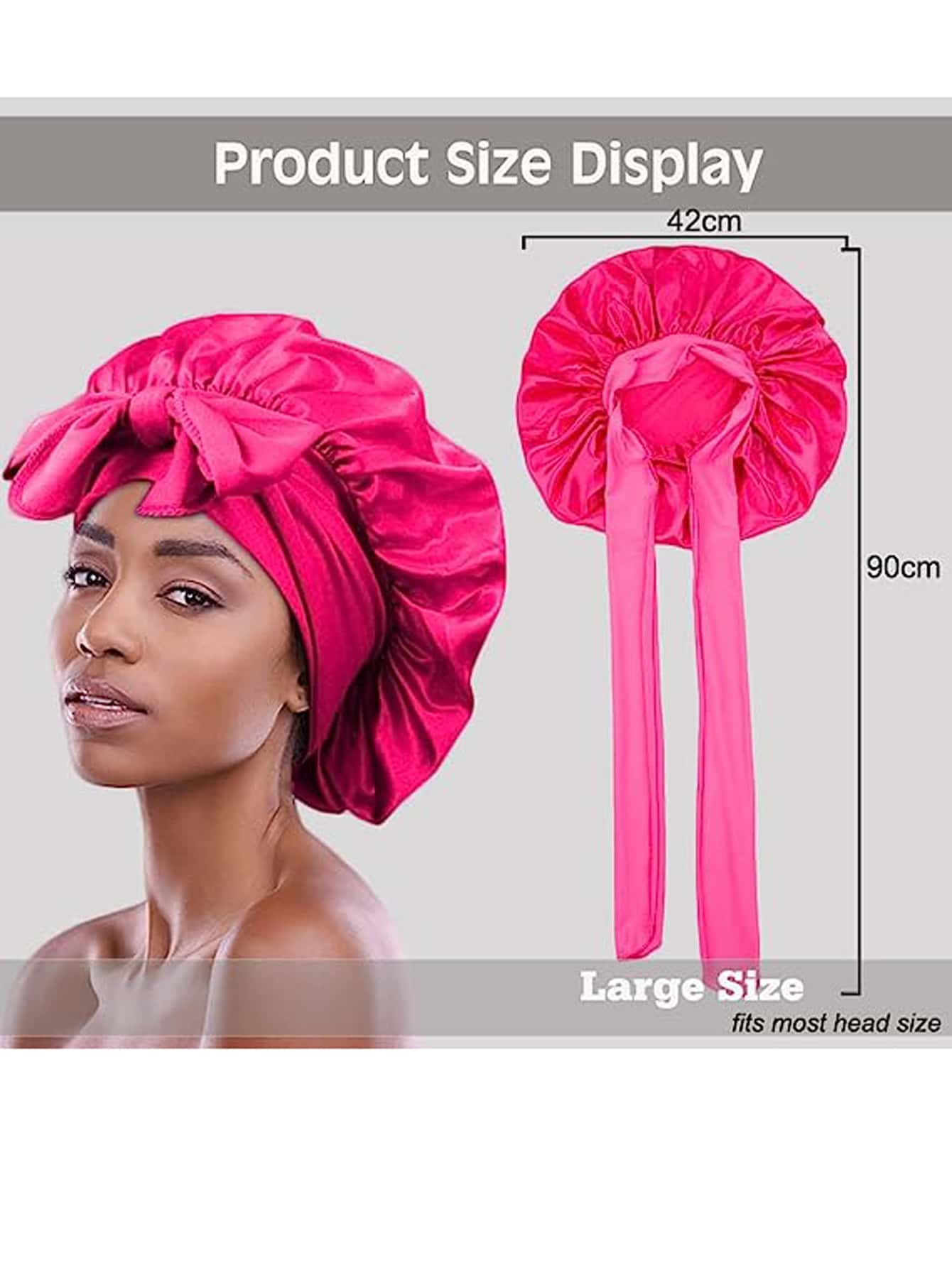 Adjustable Double Layer Silk Satin Hair Bonnet