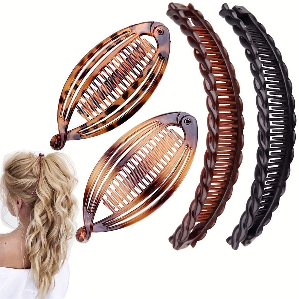 4pcs/set Women's Banana Hair Clip