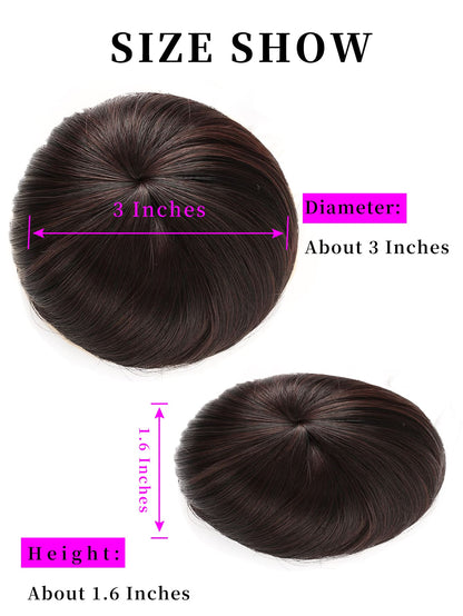 Short Straight Synthetic Hair Bun With Elastic Drawstring